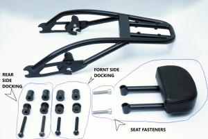 พนักพิงหลังแบบถอดได้พร้อมที่วางสัมภาระสำหรับรถจักรยานยนต์ Triumph Speed 400 และ Scrambler 400X ผลิตในอินเดีย - Product Image 3