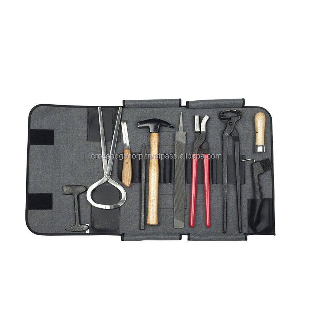 Kit D'outils Professionnel Pour Maréchal-ferrant - 12 Pièces : Râpe, Clincher, Couteau à Sabot, Set Complet