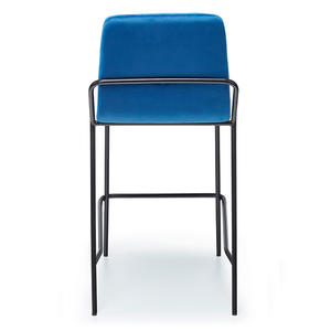 Colin Modern Luxury Velvet Bar <b>Stool</b> with Black Metal Legs High Back Counter Chair <b>for</b> <b>Kitchen</b> Island Dining Restaurant - Product Image 2