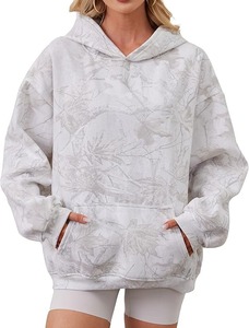 Nouveau Camo De Luxe Femmes Hoodies Haute Qualité Coton Polaire Acide Lavage Pull Lourd Streetwear Boxy Fit Hiver Automne - Product Image 2