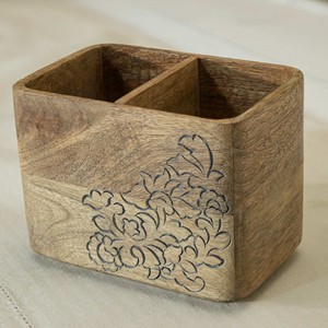 Porte-ustensiles en bois de conception décorative de fleur en gros pour mariage d'hôtel de restaurant à bas prix - Product Image 5