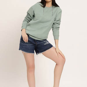 Sudaderas de Jersey de Color Sólido Casuales de Invierno para Mujer, Logotipo Frontal Personalizado, Pullover con Técnicas de Impresión Lavada - Product Image 6