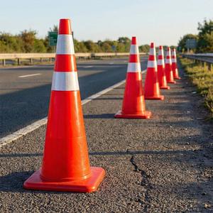 PVC-Free <b>Standing</b> Traffic Barrier 90cm Reflective Waterproof ABS & <b>PC</b> - Product Image 2