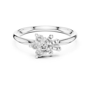 Bague à clous en or blanc 14 carats avec diamant rond de laboratoire pour femmes |   Vêtements de fête |   Nouveau diamant cultivé - Product Image 1