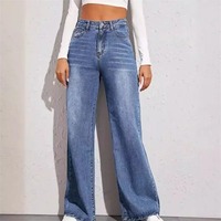 Pantalones Vaqueros de Spandex/Poliéster 2025 de Alta Calidad, Nuevos, Transpirables, Ecológicos, Personalizados para Mujer, Elegantes, Bonitos, Rectos, con Diseño 3D en Color