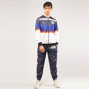 2026 Winter Men's Polyester Fleece Tracksuit 2-Piece Set Front Zipper Hoodie & Jogger <b>Pants</b> Plus Size OEM Custom Sportswear - Product Image 5