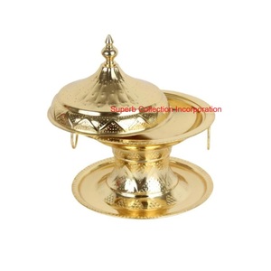 Pot de date en laiton fait à la main, bol de service traditionnel au design doré pour café, fête et mariage, ustensiles de cuisine - Product Image 5