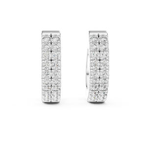 Boucles d'oreilles en or blanc 14 carats avec diamants ronds de laboratoire, collection de fiançailles, bijoux de mariée pour femmes, luxe certifié, mariage - Product Image 6