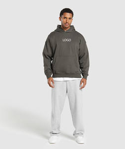 OEM solide vierge pull 100% coton élégant culture surdimensionné sweats à capuche hommes 400GSM entraînement et jogging sweats à capuche - Product Image 4
