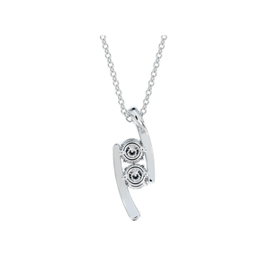 Elegant 925 Silver Rhodium Plated Diamond Pendant With Round Brilliant Cut Stones Classic Women's Engagement <b>Necklace</b> - Product Image 2