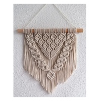 Attrape-rêves en macramé en coton fait main, décoration murale de style Art Déco, forme rectangulaire, décoration du Ramadan