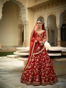 2023 meilleur prix de haute qualité multicolore Net mariée Lehenga Choli Double Dupatta vente chaude indien pakistanais vêtements de mariage - Product Image 5