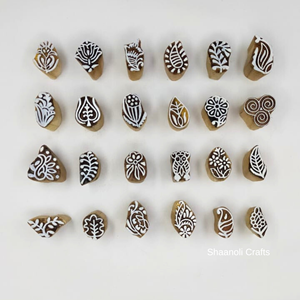 Bloques de impresión de madera Círculo Diseño pequeño Henna Craft Sello de papel Bloque de impresión Sellos tallados en madera Sellos de impresión de bloque hechos a mano - Product Image 3