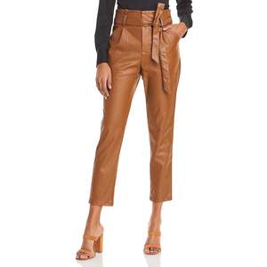 Pantaloni Casual da Donna Lucy Paris in Ecopelle con Vita Paperbag e Tessuto PU Anti-Pilling - Product Image 2