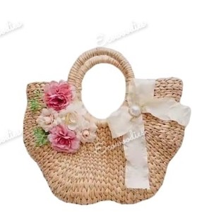 Nouvelle mode rotin bambou sacs en bois osier mode femme sacs à main artisanat rotin sac avec deux poignées pour la plage - Product Image 3