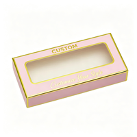 Boîtes rigides personnalisées de luxe pour emballages de cosmétiques et de cils, 110*50*15mm, en papier artistique, avec revêtement UV pailleté, vente en gros