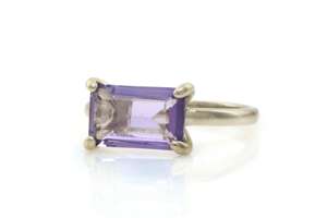 Anillo solitario de diseño simple, joyería fina, Plata de Ley 925 sólida, cojín de amatista púrpura facetado Natural, fiesta de boda - Product Image 3