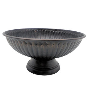 Bol à salade de service rond en métal, bol de service blanc pour la décoration de cuisine et de table faite à la main - Product Image 4