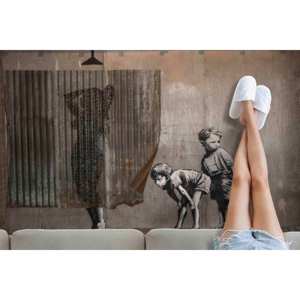 Alfombra de Baño con Diseño de Banksy Lady Shower: Alfombra Antideslizante Impresa en 3D, Alfombra de Chenilla - Product Image 3