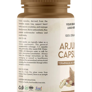 สารสกัดจากอาร์จูน่าธรรมชาติแคปซูลเพื่อสุขภาพหัวใจและหลอดเลือดและการสนับสนุนคอเลสเตอรอลที่ดีต่อสุขภาพ - Product Image 1