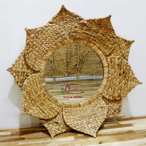 กระจกตกแต่งทรงทันสมัยจากอาร์เท็กซ์ ตงทาป โครงเหล็ก งานแฮนด์เมดจากผักตบชวา ปรับแต่งสีและขนาดได้ ตกแต่งบ้านสไตล์ธรรมชาติสุดอินเทรนด์ - Product Image 2