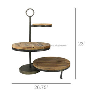 3 Tier Cupcake Stand/ Wooden Cake Holder / Dessert Plates Mini Cakes Fruit <b>Candy</b> Display - Product Image 1