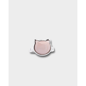 Trendy Brass <b>Cat</b> <b>Ring</b> with Rhodium Rose Gold or Gold Plating and Claw Inlay - Product Image 4