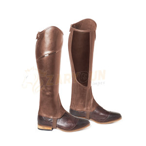 Logotipo personalizable Color Alta calidad Half Chaps Piel de vaca Equipo de equitación de cuero genuino Estilo occidental en venta - Product Image 2