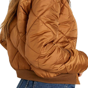 Blouson bomber pour femme, écologique, court, manches longues, en PU, avec doublure 100% polyester, léger, décontracté, pour l'hiver - Product Image 6
