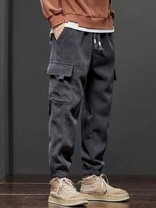 Pantalon de survêtement en toile épaisse et chaude pour homme, doublure en polaire, cordon de serrage, coupe droite, ample, décontracté, écologique, respirant - Product Image 4