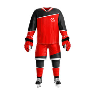 เครื่องแบบฮ็อกกี้น้ำแข็งชุดทีมกีฬาโพลีเอสเตอร์ชุดฮ็อกกี้น้ำแข็ง100% - Product Image 5