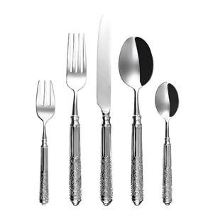 Juego de cubiertos de acero inoxidable con acabado Chapado en plata de alta calidad de 5 cucharas, tenedor, cuchillo, cubiertos aptos para lavavajillas para uso doméstico - Product Image 5
