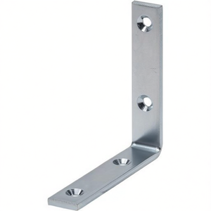 VORMANN – Lot de 10 équerres en acier zingué bleu robustes, longueur 140 mm, largeur 20 mm, épaisseur 5 mm, diamètre du trou 6 mm, en métal - Product Image 3