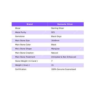 Handmade 925 Sterling Silver Boho <b>Ring</b> Black Onyx Marquise Inlay 18K Plating <b>Statement</b> Gift for Her Black Onyx Silver <b>Ring</b> - Product Image 2