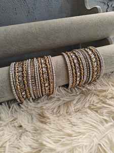 Wholesale Low MOQ High Quality Bridal Fashion Bangles Chudiya Sets OEM Services Hot Selling Jewelry Alloy Metal Stainless Steel - Product Image 4