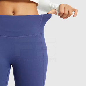 Spandex/Nylon High Waist Elastic Waist Breathable Eco-Friendly <b>Yoga</b> <b>Flare</b> <b>Leggings</b> - Product Image 6