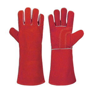 Guantes de cuero de vaca reforzados duraderos personalizables, seguridad reflectante, construcción, mano de soldadura resistente a la abrasión - Product Image 5
