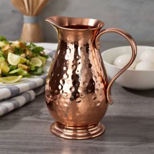 เหยือกน้ำทองแดงทำด้วยมือขนาด900มล. เหยือกโลหะแนววินเทจทำด้วยมือพร้อมเครื่องใช้บนโต๊ะอาหารแบบชนบทสำหรับดื่มของตกแต่งบ้าน - Product Image 4