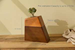 Urne funéraire en bois fabriquée à la main avec pot en céramique mémorial à fermeture magnétique pour cendres d'adultes et pour cendres d'animaux domestiques - Product Image 2