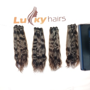 100% extensions de cheveux humains bruts vierge naturelle vague profonde indienne en gros cuticule alignée couleur noire paquet ondulé - Product Image 3