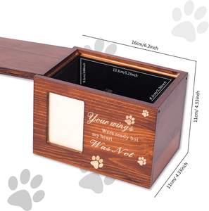 Meilleur design urnes funéraires en bois pour animaux de compagnie cadre photo artisanal pour animaux fournitures funéraires - Product Image 5