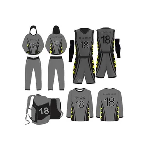 Mens Printed Basketball Uniform Kit High Quality Custom Logo Sublimated Basketball Jersey Kit