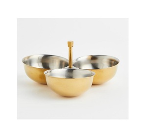 Bol à collation en acier inoxydable au design martelé pour chips de noix et fruits secs avec finition polie pour la maison et le bureau - Product Image 6