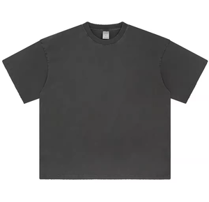 Custom Acid Washed 100% Cotton O-Neck Short Sleeve Breathable <b>T</b>-<b>Shirt</b> Tee <b>Plain</b> <b>Black</b> Oversized Vintage Washed Jersey Stone - Product Image 1