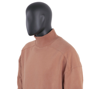 Designer Custom Solid Heavyweight <b>Turtle</b> <b>Neck</b> Cotton Oversized Pullover Sweatshirt for <b>Men</b> - Product Image 3