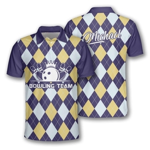 Wholesale custom <b>bowling</b> jerseys with anti fade sublimation print quick dry stretch material unisex team sportswear top - Product Image 6