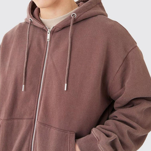 Chándal de Dos Piezas con Cremallera para Hombre, Estilo Urbano, Liso, con Hombros Caídos, Manga Larga, Precio de Fábrica OEM ODM - Product Image 4