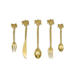 Juego de cubiertos de latón y Metal moderno de acero inoxidable con acabado chapado en oro más vendido para uso en la cena - Product Image 2