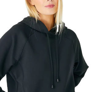 Sudadera con capucha de alta calidad para mujer, 100% de algodón, con capucha, para exteriores, ropa de invierno, antibolitas, transpirable, en blanco, para mujer - Product Image 4