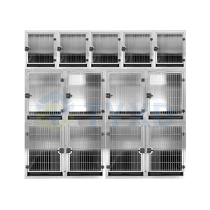 TYXD 201 Stainless Steel Veterinary Dog Kennel <strong>Cage</strong> <strong>Bank</strong> Modular Pet <strong>Cage</strong> Crates for Large Dogs Plastic Tray Solid Box - Product Image 3